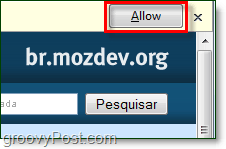atļaut Firefox pievienojumprogrammas instalēšanu