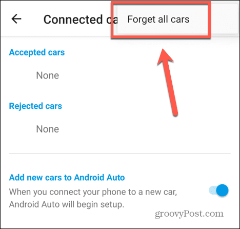 android auto aizmirst visas automašīnas