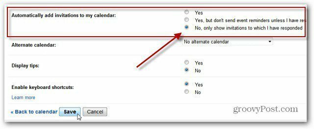 Atspējojiet Google+ kalendāra notikumu ielūgumu paziņojumus