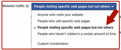 facebook reklāmas vietnes datplūsmas mērķēšanas iespējas