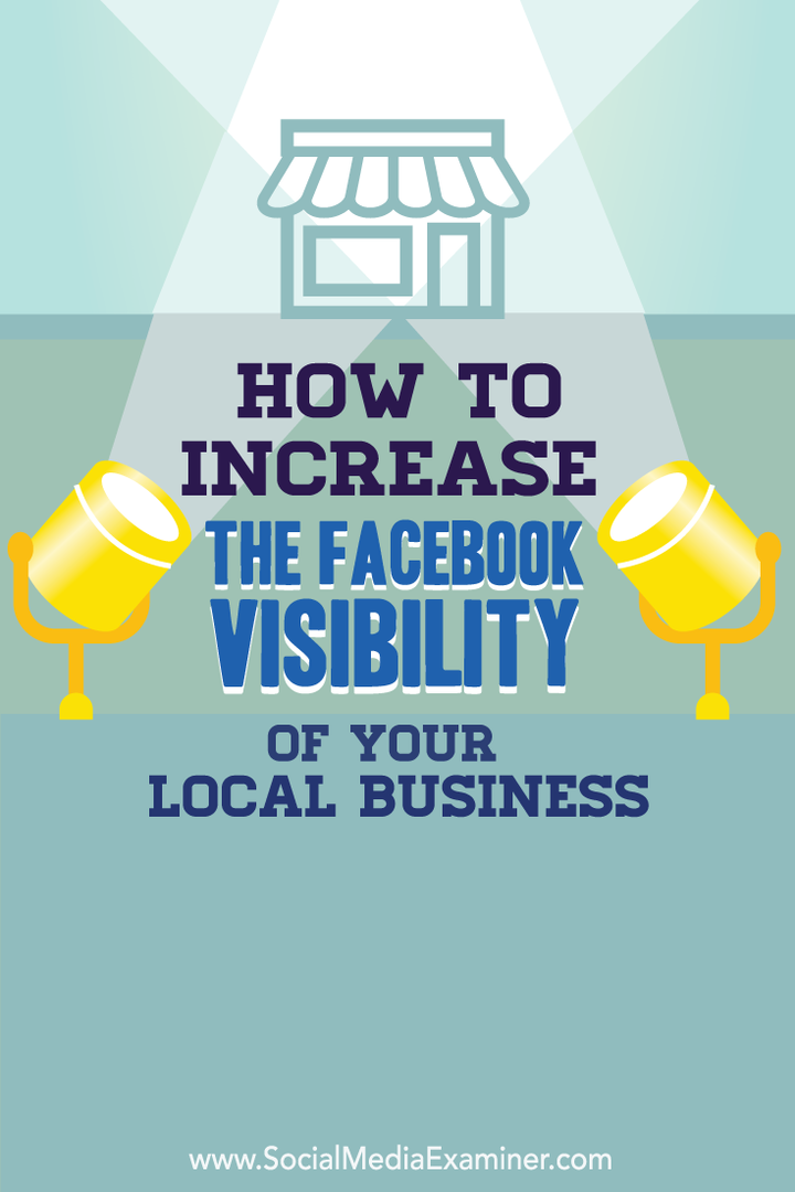 palieliniet vietējā uzņēmuma redzamību vietnē facebook