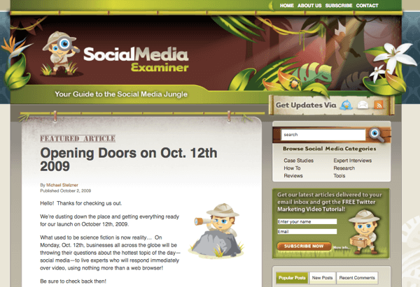 SocialMediaExaminer.com 2012. gada oktobrī.