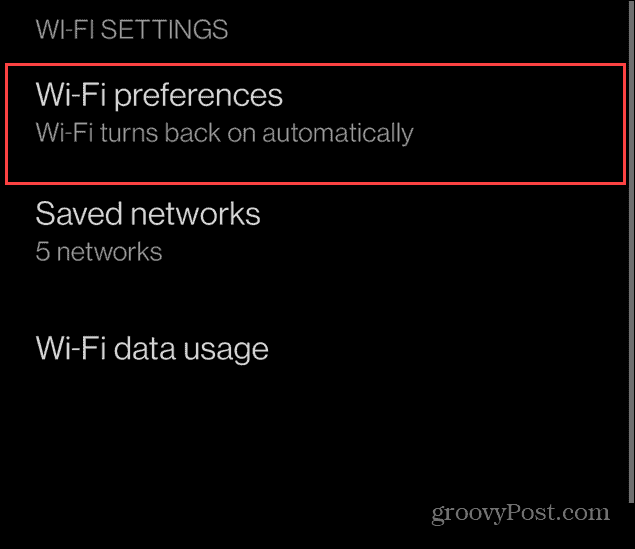 Automātiski ieslēdziet Android Wi-Fi
