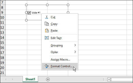 Ievietojiet izvēles rūtiņu programmā Microsoft Excel