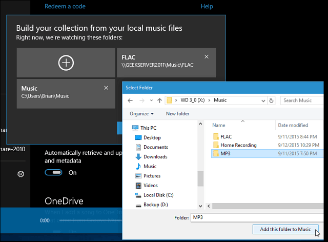 Windows 10 padoms: pievienojiet savu mūzikas kolekciju Groove Music