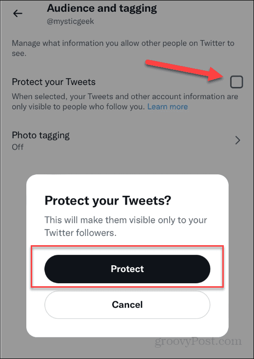 Aizsargāt Tweets Twitter Privāts