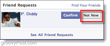 Facebook jaunā drauga funkcija “Ne tagad”