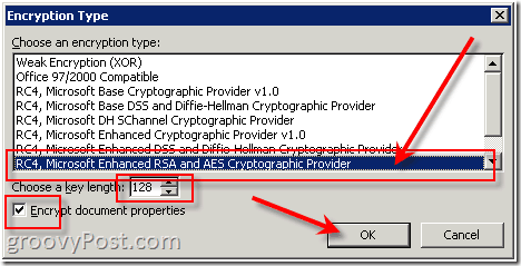 Aizsargāt ar paroli, Excel 2003