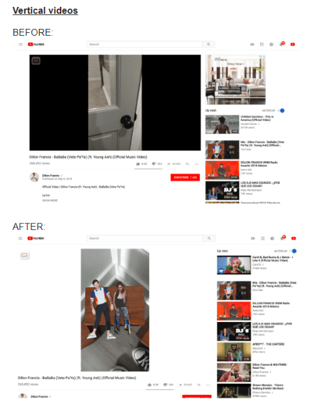 YouTube atjaunināja vertikālo videoklipu skatīšanas veidu darbvirsmā.
