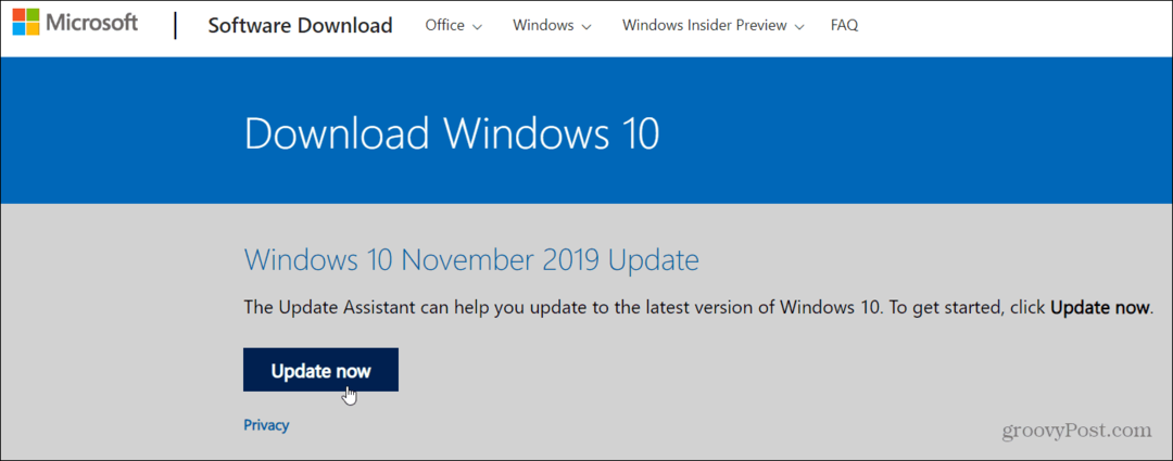Kā instalēt Windows 10 versijas 1909. gada 2019. gada novembra atjauninājumu