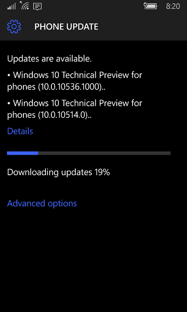 Windows 10 tālruņa atjauninājumi