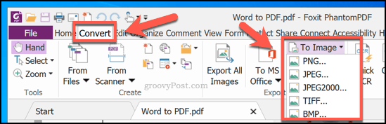 PDF konvertēšana attēlā, izmantojot PhantomPDF