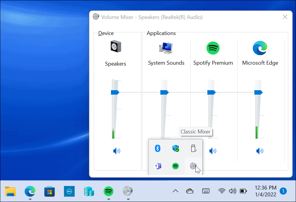 Atjaunojiet klasisko skaļuma mikseri operētājsistēmā Windows 11