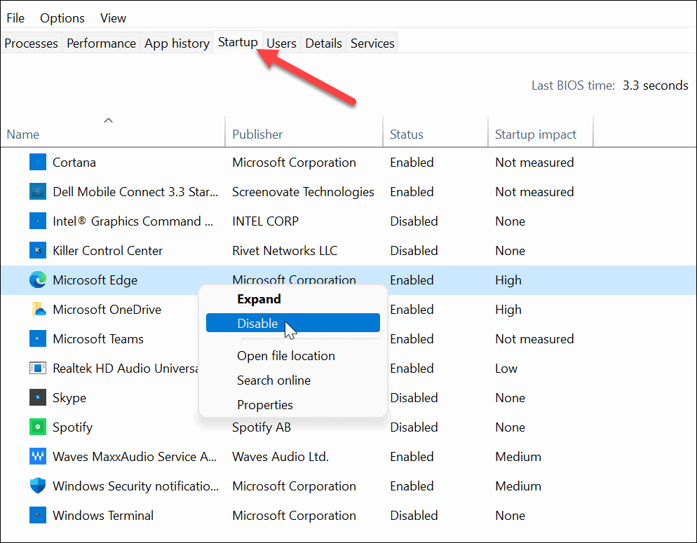 atspējot startēšanas programmu uzdevumu pārvaldnieku operētājsistēmā Windows 11