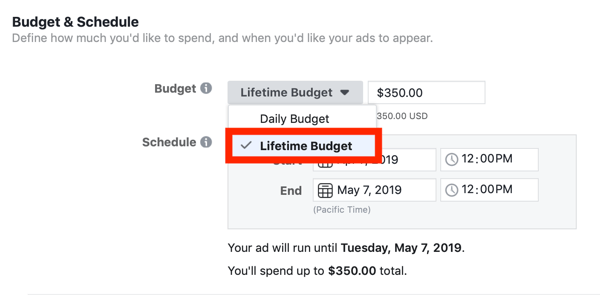 Padomi, kā samazināt jūsu Facebook reklāmas izmaksas, iespēja iestatīt kampaņas budžetu uz mūža budžetu