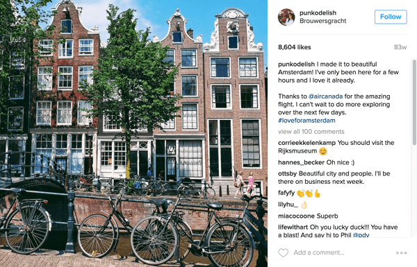Air Canada sadarbojās ar Instagram ietekmētājiem, lai reklamētu jaunus maršrutus uz Amsterdamu, Mehiko un Dubaiju.