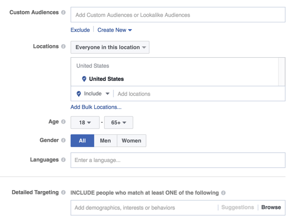 Facebook reklāmas mērķauditorijas atlases iespējas