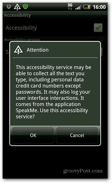 SpeakMe Android piekļuves iespējošanai
