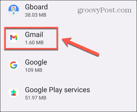 Android gmail lietotne