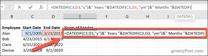 Excel datēts ar gadiem un mēnešiem