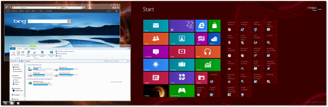 Windows 8 pagarināts darbvirsma ar metro un darbvirsmu