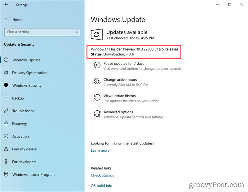 Windows 11 priekšskatījuma būvējuma lejupielāde