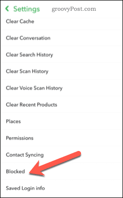 Atveriet Snapchat bloku sarakstu