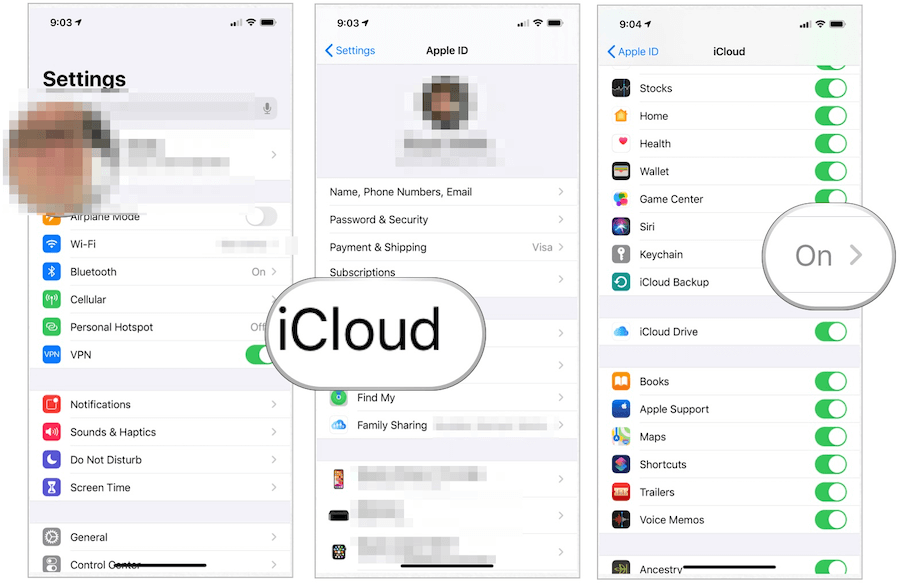 iCloud Keychain iestatīšana iOS