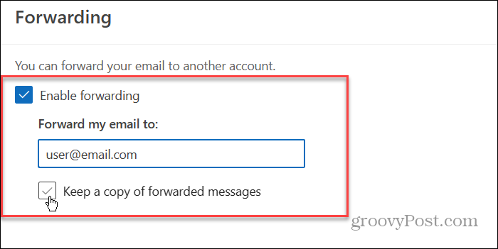 Automātiski pārsūtīt e-pastu 