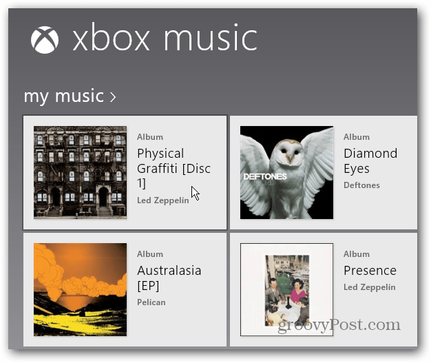 Izvēlieties albuma Xbox mūziku