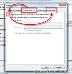 Konfigurējiet programmu Outlook 2007 GMAIL IMAP kontam