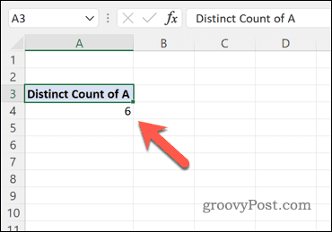 Rakurstabulas izmantošana, lai aprēķinātu unikālo vērtību skaitu Excel datu kopā