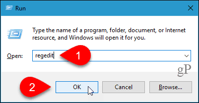 Atveriet reģistra redaktoru operētājsistēmā Windows 10