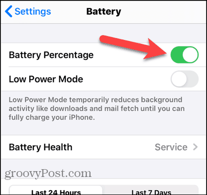 Ieslēdziet akumulatora procentuālo daudzumu iPhone 7