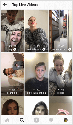 Instagram labākie tiešsaistes videoklipi cilnē Meklēšana un Izpētīt