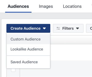 Iespēja izveidot pielāgotu mērķauditoriju, izskatīgu auditoriju vai saglabātu auditoriju pakalpojumā Facebook.