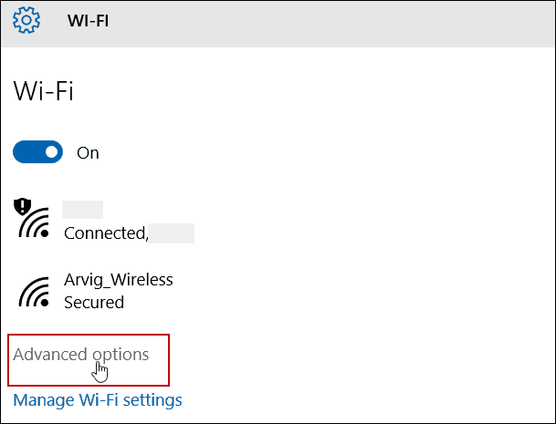 Papildu iestatījumi WiFi