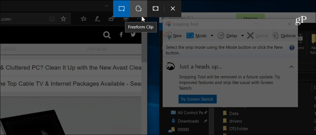 Satveriet un komentējiet ekrānuzņēmumus, izmantojot jauno operētājsistēmas Windows 10 operētājsistēmu Snip & Sketch