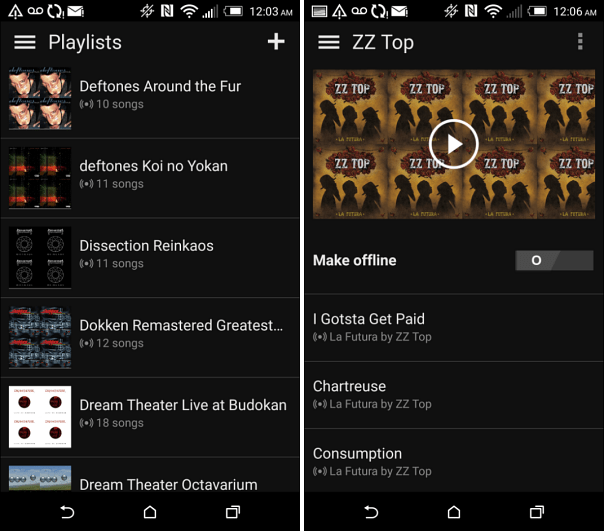 Microsoft Groove Music operētājsistēmā Android 