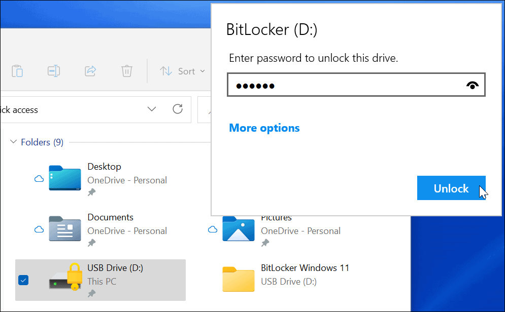 Ievadiet paroles BitLocker šifrēto disku