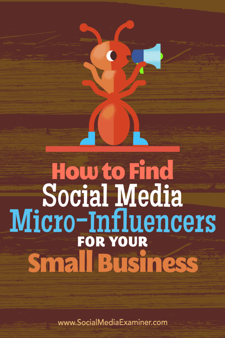 Kā atrast sociālo mediju mikro ietekmētājus jūsu mazajam biznesam: sociālo mediju eksaminētājs