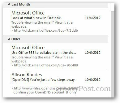 Ziņu priekšskatījums Outlook 5