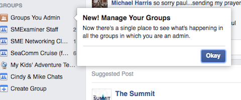 facebook grupas jūs admin