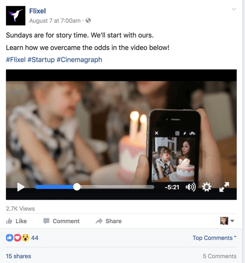 flixel facebook video reklāma
