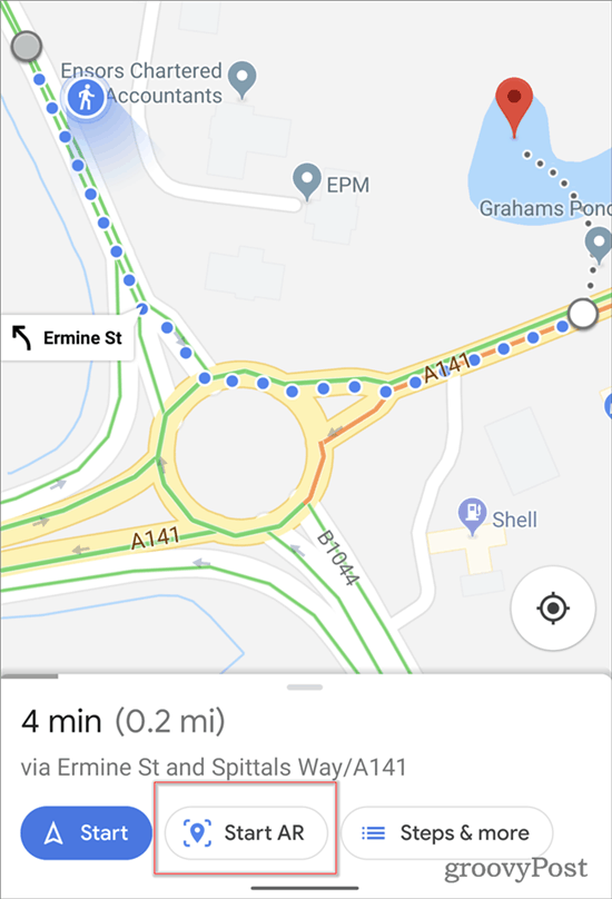 Google Maps AR navigācijas sākums AR