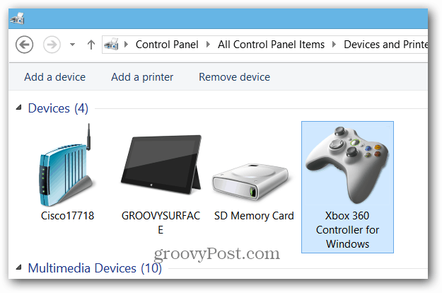 Xbox kontrollera ierīces un printeri