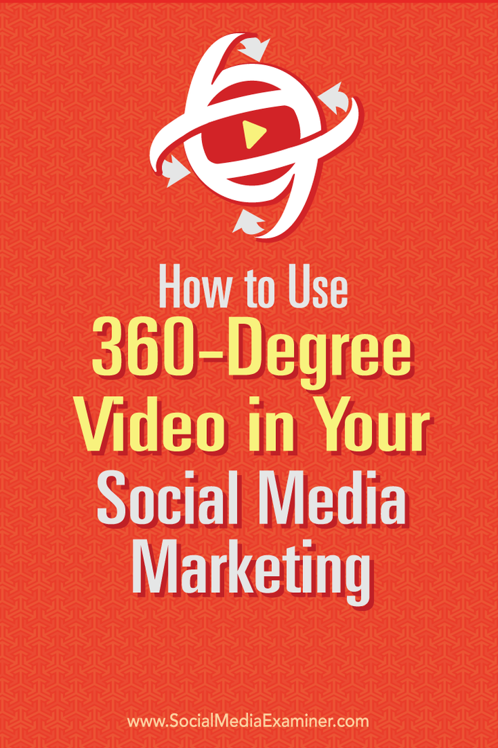 Kā izmantot 360 grādu video savā sociālo mediju mārketingā: sociālo mediju eksaminētājs