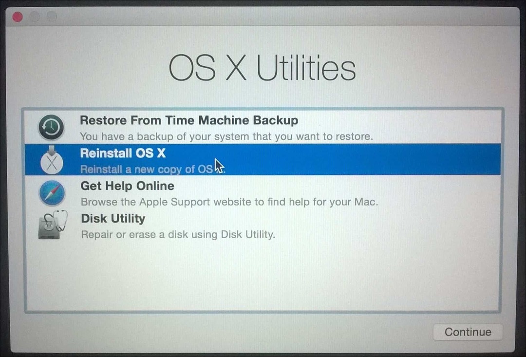 Pārinstalējiet OS X