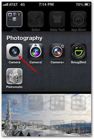 Uzņemiet iPhone iOS Panoramic Photo - pieskarieties Camera