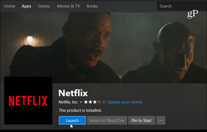 Netflix lietotne Windows 10